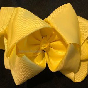 Yellow 8" Double Ribbon Boutique Bows  -kids-  5B2280  Handmade NWT Boutique